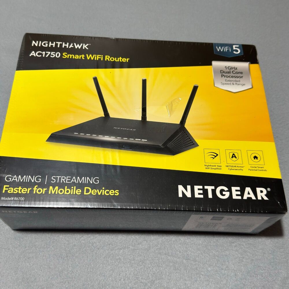 Netgear Nighthawk AC1750 Smart WiFi Router (Model #R6700) Brand New | Sealed✅